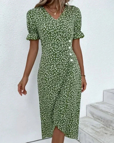 Tine | Kurzärmeliges Kleid mit Blumendruck