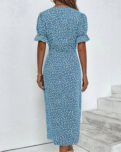Tine | Kurzärmeliges Kleid mit Blumendruck
