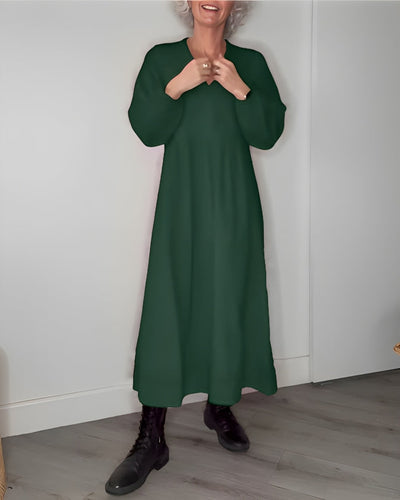Amanda | Das lange, schlank machende Kleid mit V-Ausschnitt