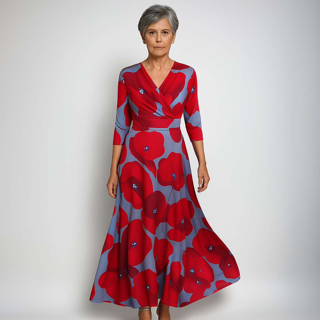 Emily | Long Floral Wrap Kleid