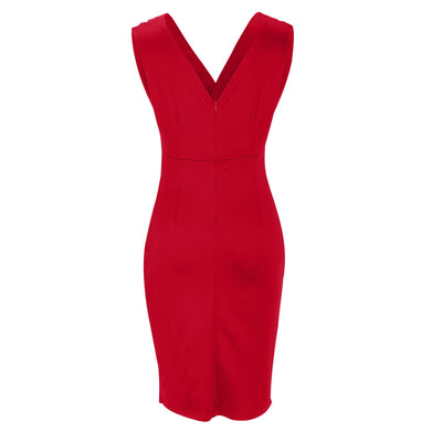 Deliah | Tailliertes Kleid mit V-Ausschnitt und Schlitz
