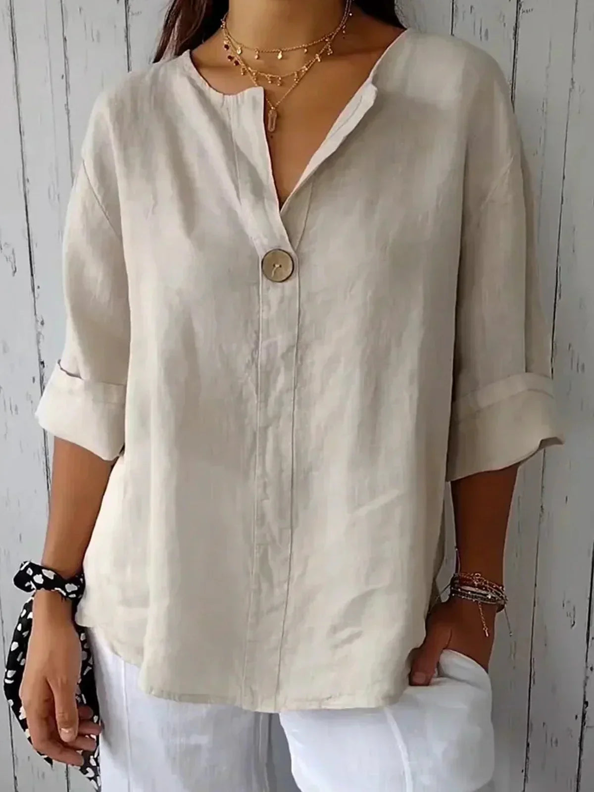 Jessa™ - Lässige Bluse mit V-Ausschnitt