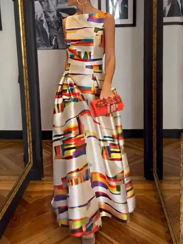 Isabeau™ Geometrisches Maxikleid