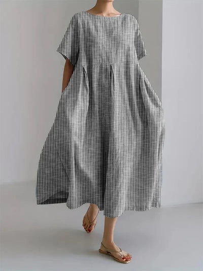 BIANCA | Lässiges langes Kleid mit bequemem Schnitt und Retro-Stil für jeden Tag