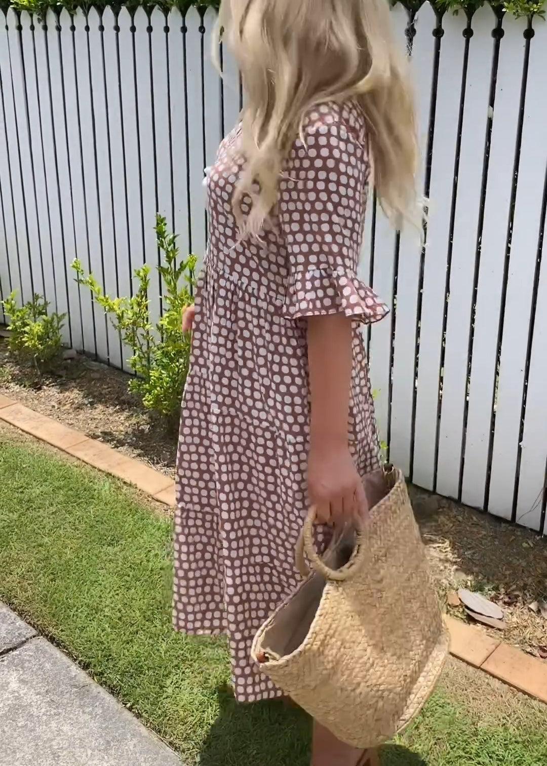 Darcy - Halblanges Kleid mit kurzen Ärmeln