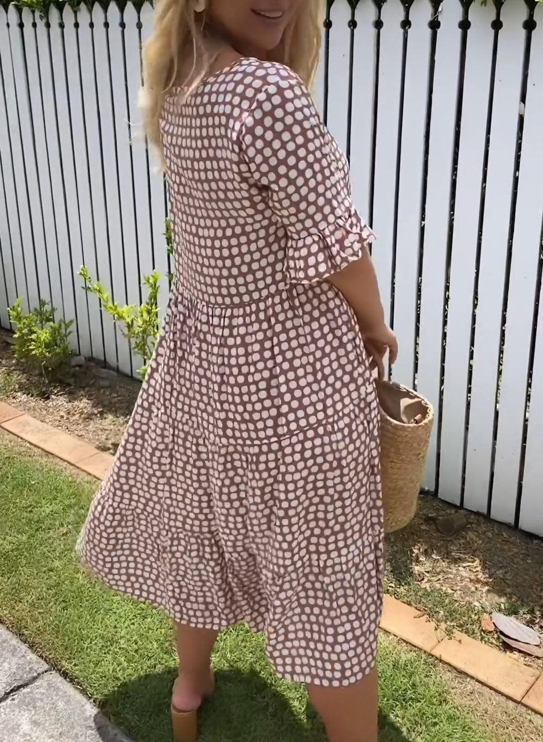 Darcy - Halblanges Kleid mit kurzen Ärmeln