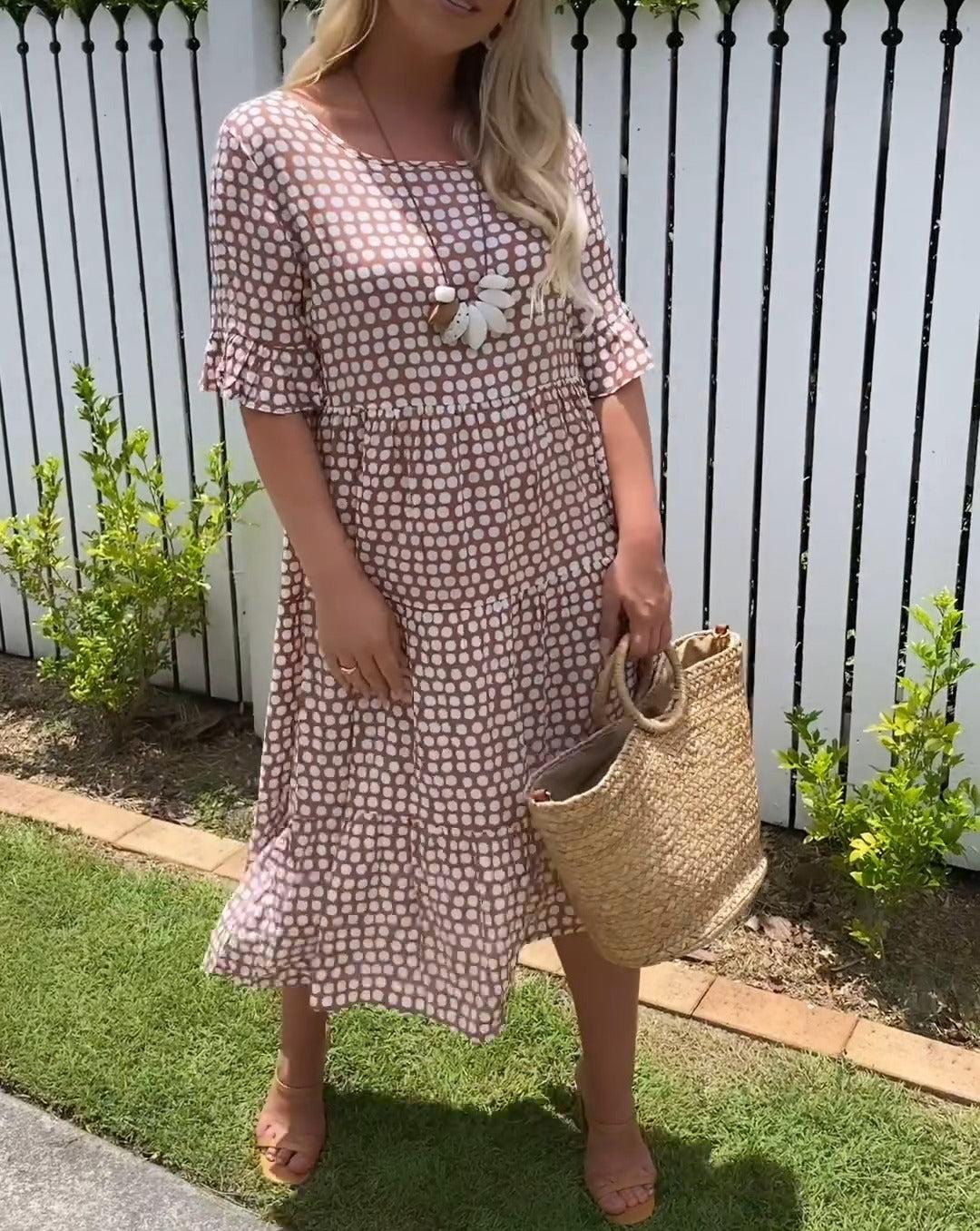 Darcy - Halblanges Kleid mit kurzen Ärmeln