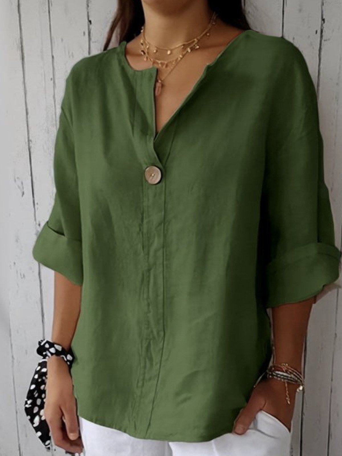 Jessa™ - Lässige Bluse mit V-Ausschnitt