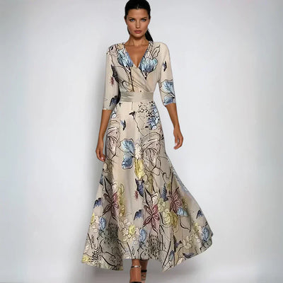 Emily | Long Floral Wrap Kleid