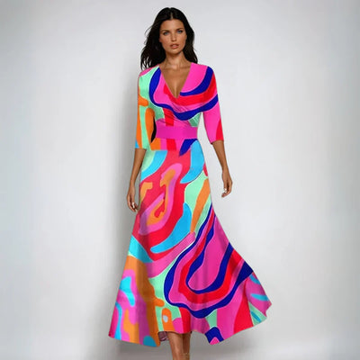 Emily | Long Floral Wrap Kleid