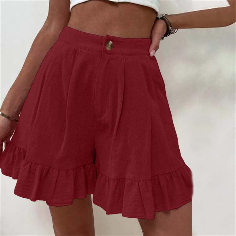 Kissha™ - Fließende Shorts mit Rüschensaum