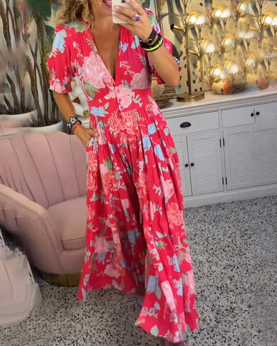Tessa - Kleid mit Blumendruck und Taschen