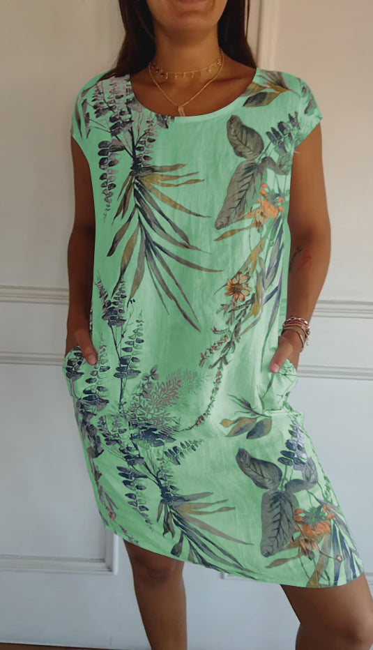 Annelyn - Bequemes Kleid mit Rundhalsausschnitt
