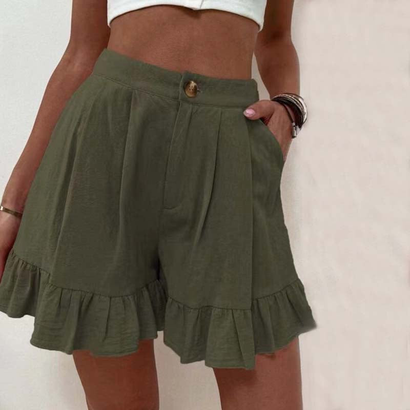 Kissha™ - Fließende Shorts mit Rüschensaum