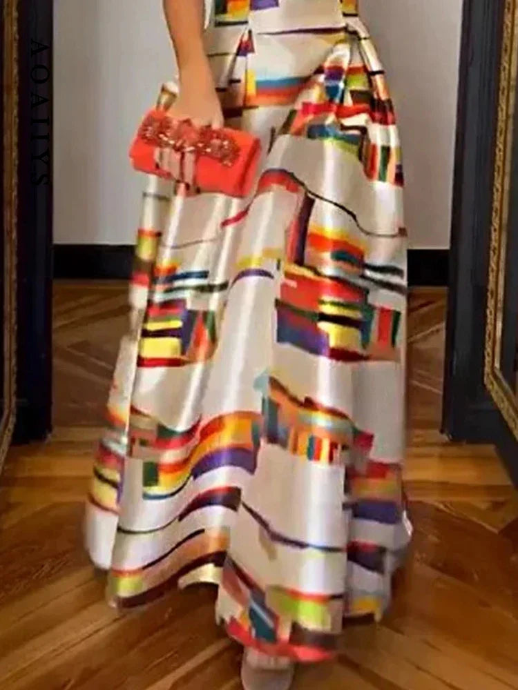 Isabeau™ Geometrisches Maxikleid
