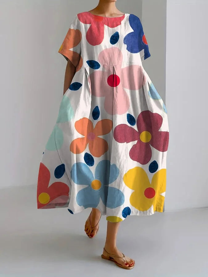 ELIANA | Florales Midikleid mit unbeschwertem Stil und sommerlichem Komfort für bunte Tage