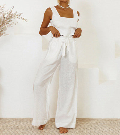 Megan™ - Minimalistisches Oberteil und weit geschnittene Hose im Set