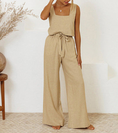 Megan™ - Minimalistisches Oberteil und weit geschnittene Hose im Set