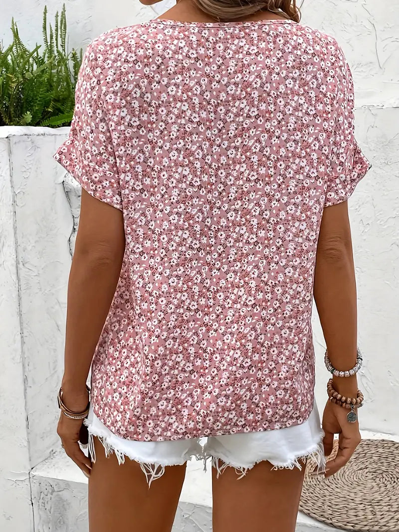 Charis™ - Geblümte Bluse mit Knopfleiste