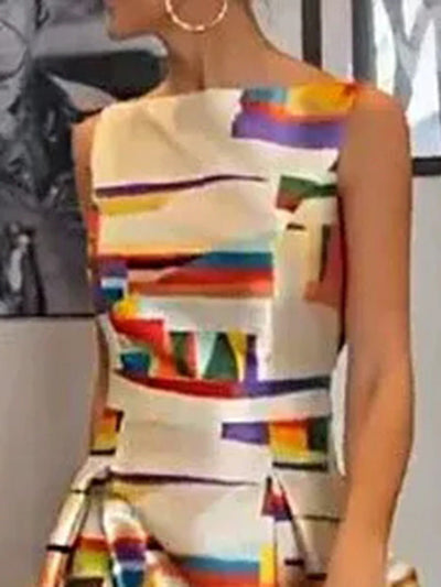 Isabeau™ Geometrisches Maxikleid