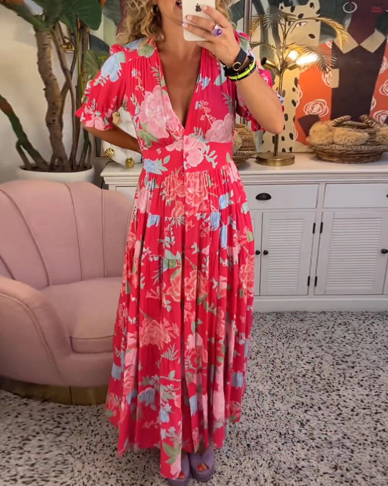 Tessa - Kleid mit Blumendruck und Taschen