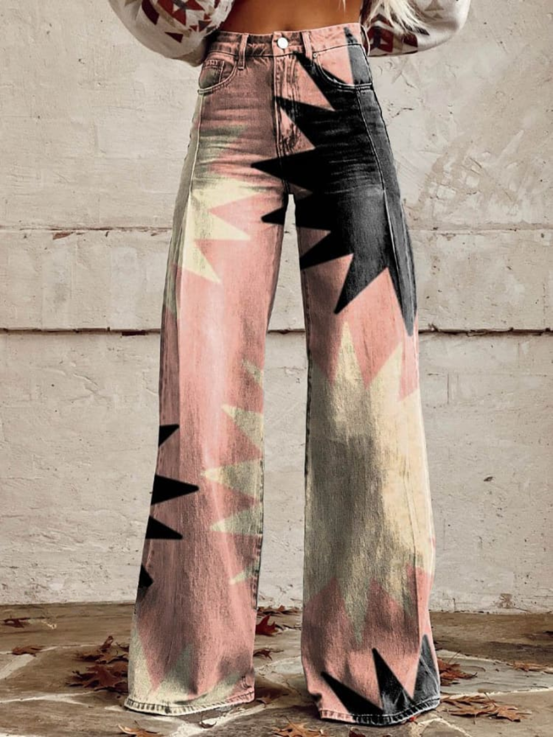 ZARINA | GEOMETRISCHE BAGGY HOSEN