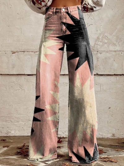 ZARINA | GEOMETRISCHE BAGGY HOSEN