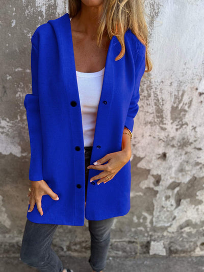 ELISA | Lässige einreihige Jacke mit Kapuze
