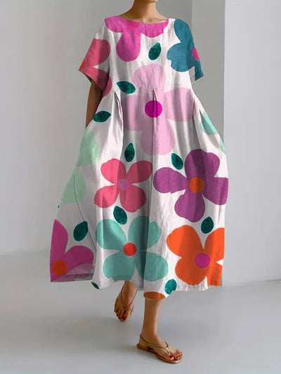 ELIANA | Florales Midikleid mit unbeschwertem Stil und sommerlichem Komfort für bunte Tage