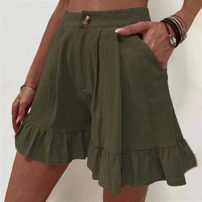 Kissha™ - Fließende Shorts mit Rüschensaum