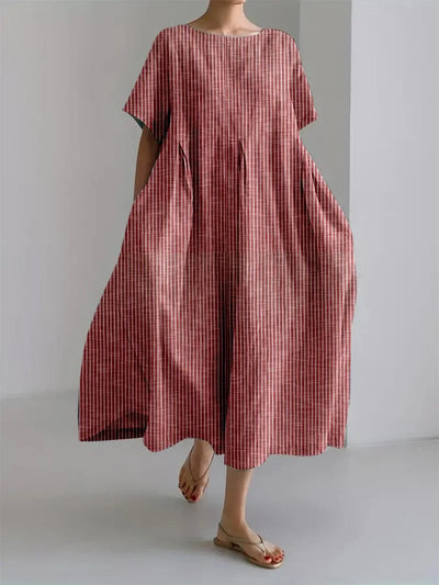 BIANCA | Lässiges langes Kleid mit bequemem Schnitt und Retro-Stil für jeden Tag
