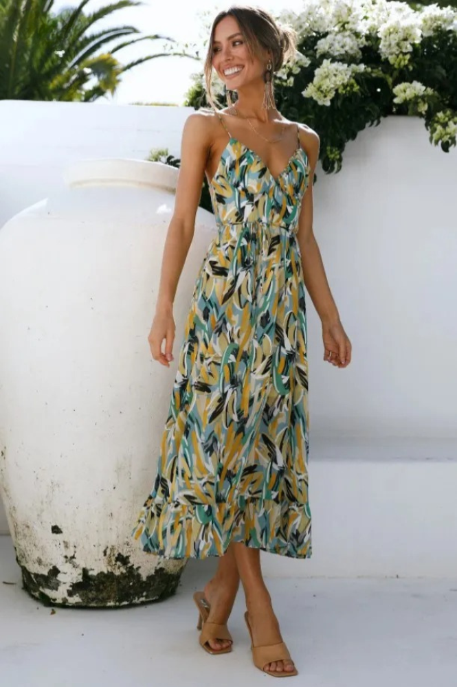 Chiara | Modisches Midikleid in lebendigen Farben für Damen