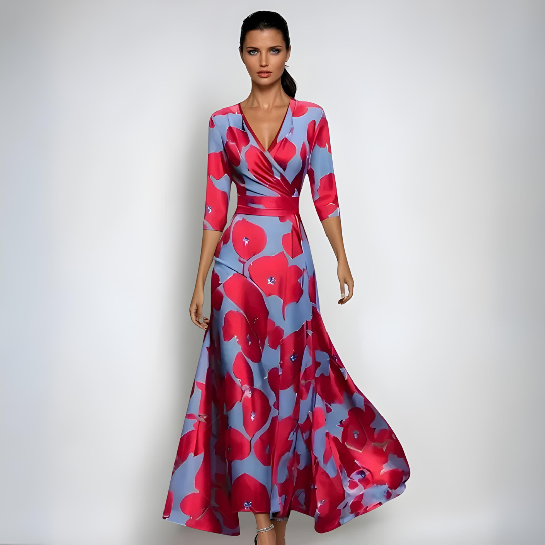 Emily | Long Floral Wrap Kleid