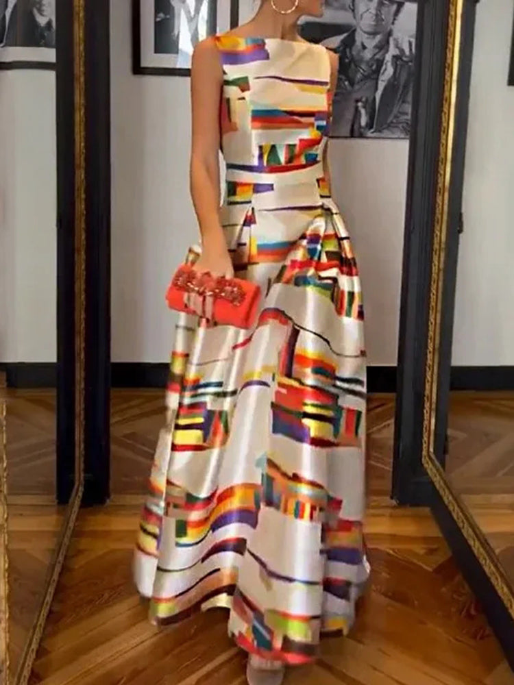 Isabeau™ Geometrisches Maxikleid