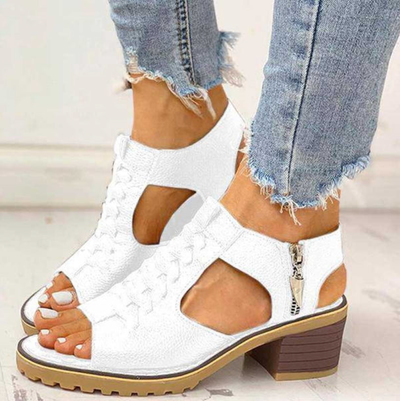 Lianne | Orthopädische Sandalen mit Blockabsatz und seitlichem Reißverschluss