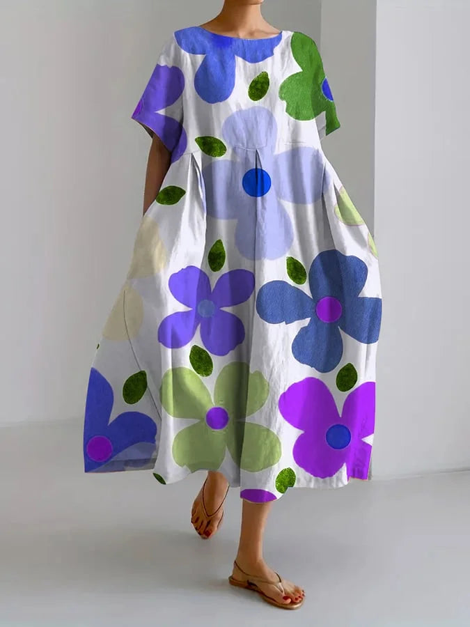 ELIANA | Florales Midikleid mit unbeschwertem Stil und sommerlichem Komfort für bunte Tage