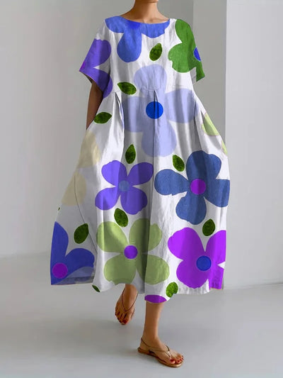 ELIANA | Florales Midikleid mit unbeschwertem Stil und sommerlichem Komfort für bunte Tage