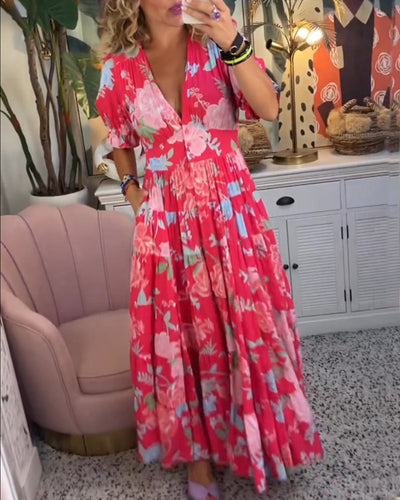 Tessa - Kleid mit Blumendruck und Taschen