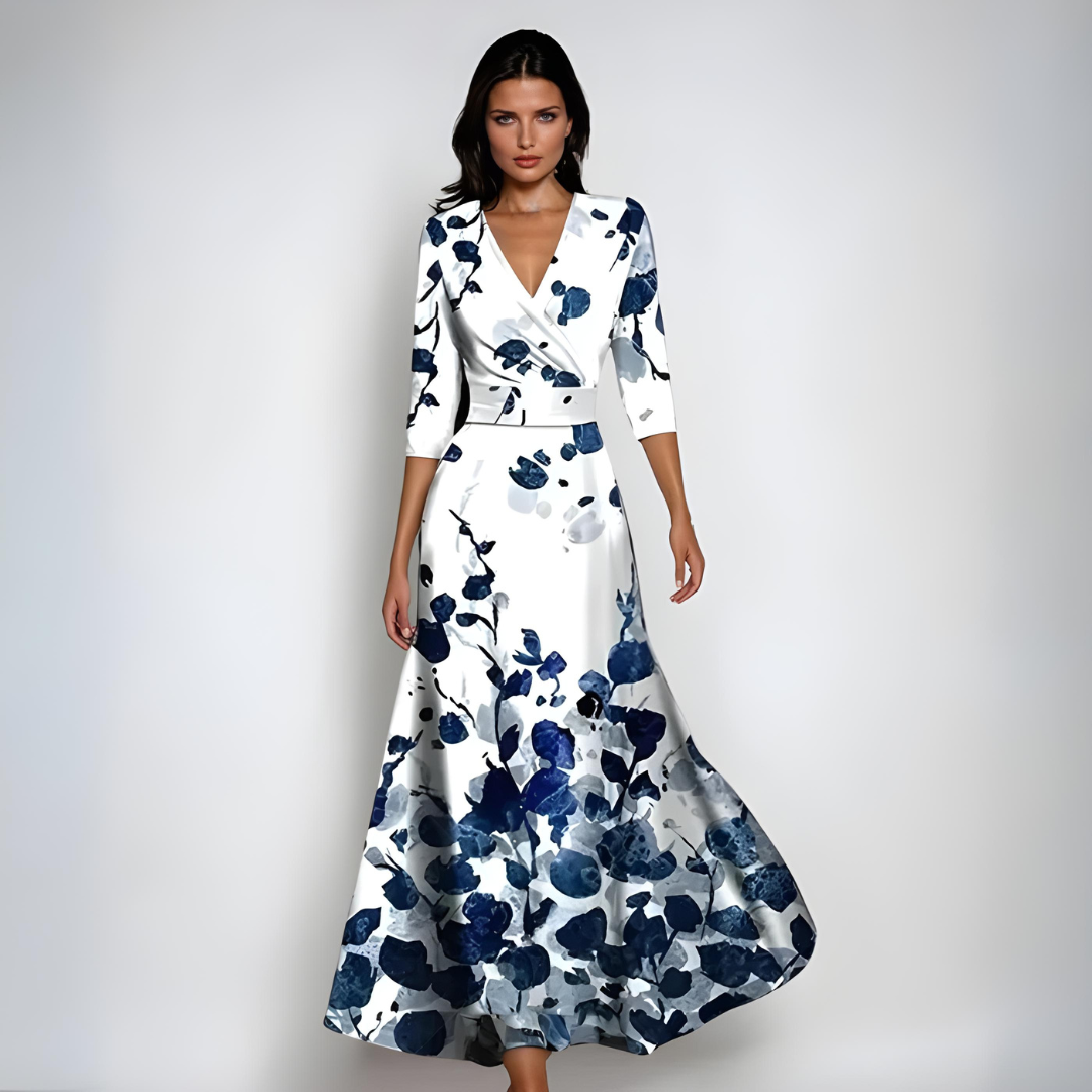 Emily | Long Floral Wrap Kleid