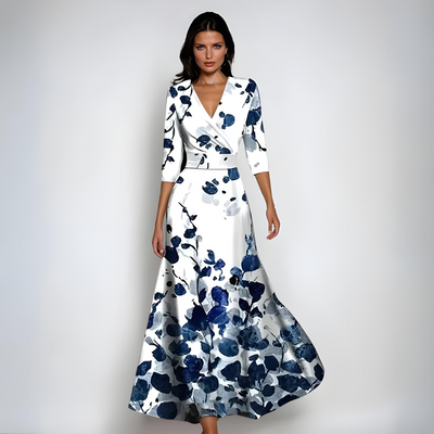 Emily | Long Floral Wrap Kleid