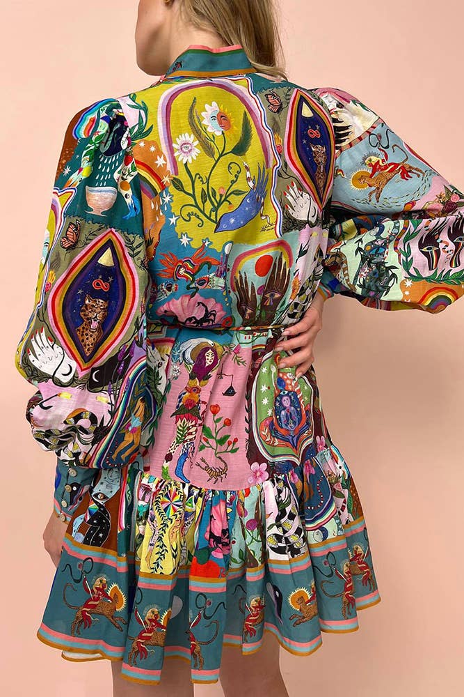 Unishe™ - Lässiges Graffiti-Minikleid