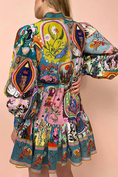 Unishe™ - Lässiges Graffiti-Minikleid