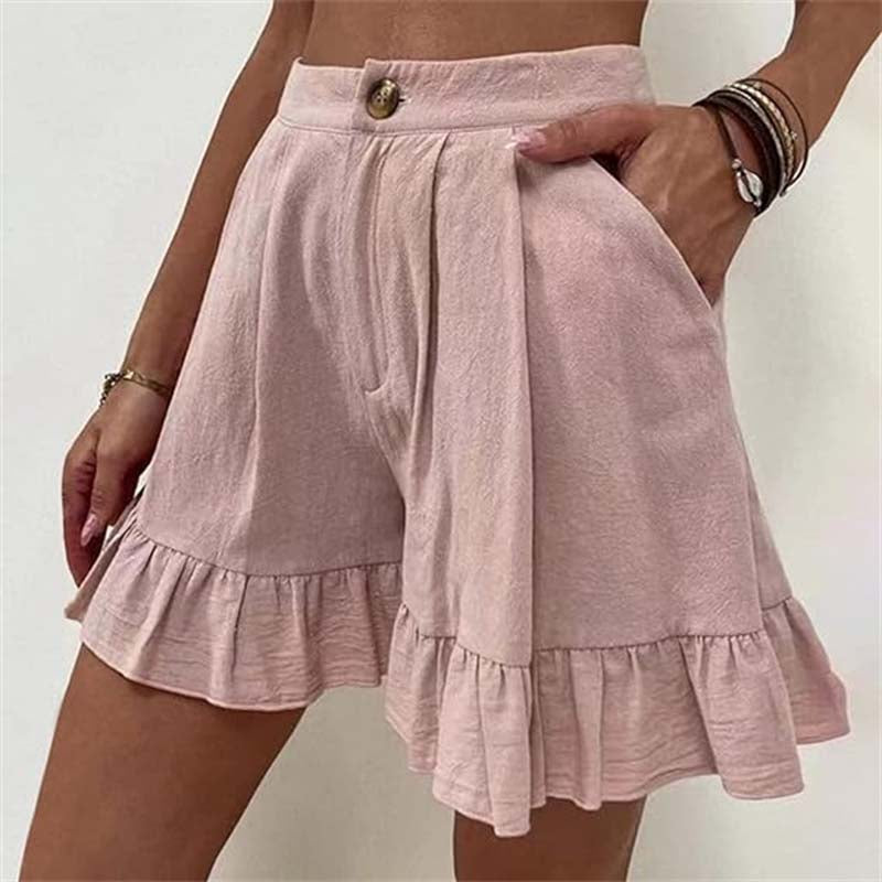 Kissha™ - Fließende Shorts mit Rüschensaum