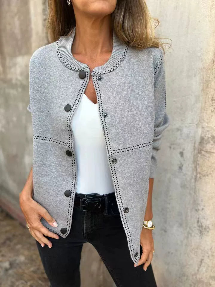 Frida | Damen Strickjacke mit Knopfleiste Pullover