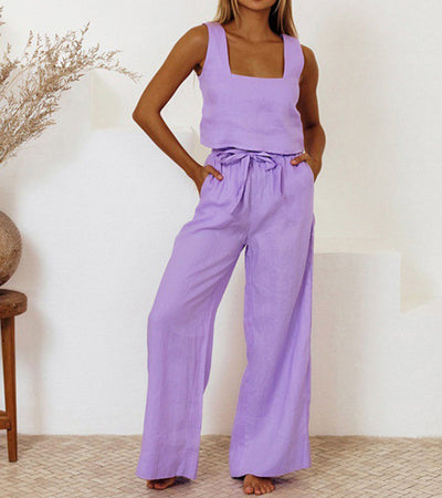 Megan™ - Minimalistisches Oberteil und weit geschnittene Hose im Set