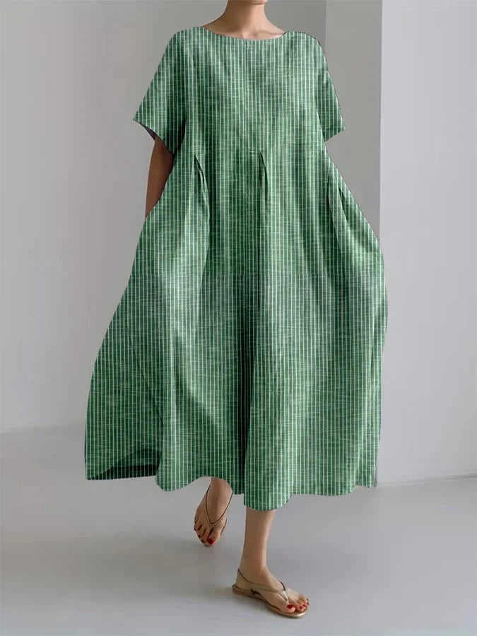 BIANCA | Lässiges langes Kleid mit bequemem Schnitt und Retro-Stil für jeden Tag