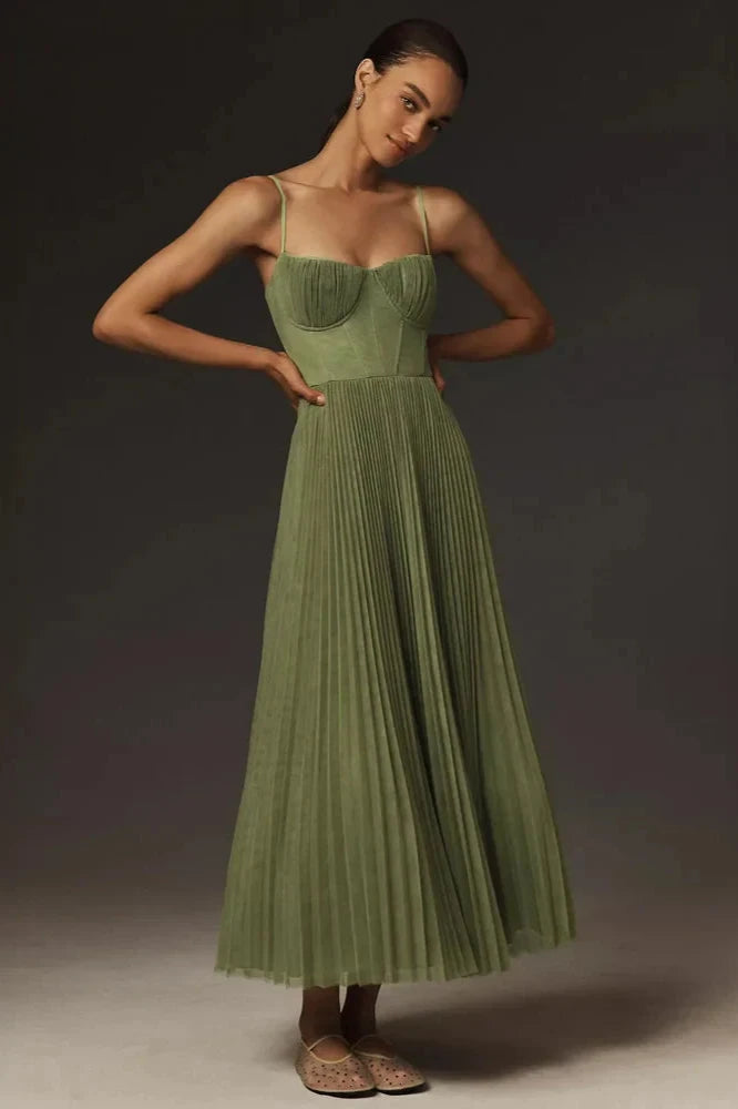 ISABELLA | ELEGANTES PLISSIERTES MIDIKLEID
