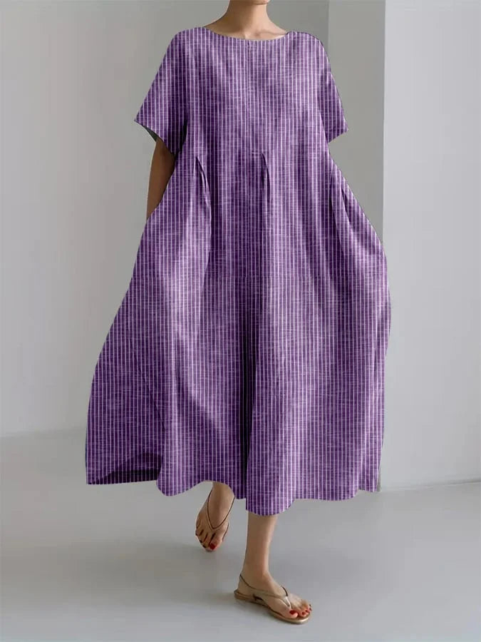 BIANCA | Lässiges langes Kleid mit bequemem Schnitt und Retro-Stil für jeden Tag