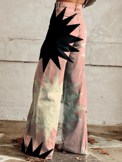 ZARINA | GEOMETRISCHE BAGGY HOSEN