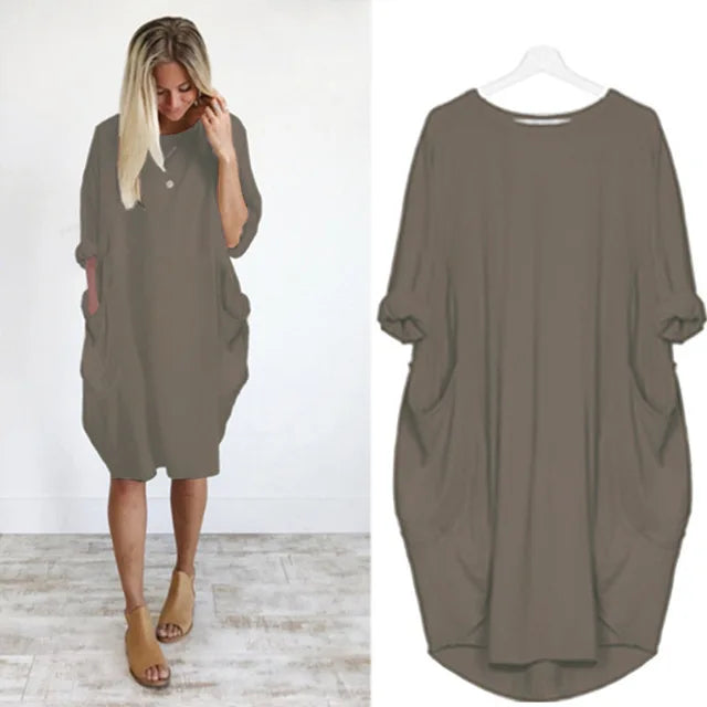 Luna™ | Bequemes Ewiges Kleid mit praktischen Taschen